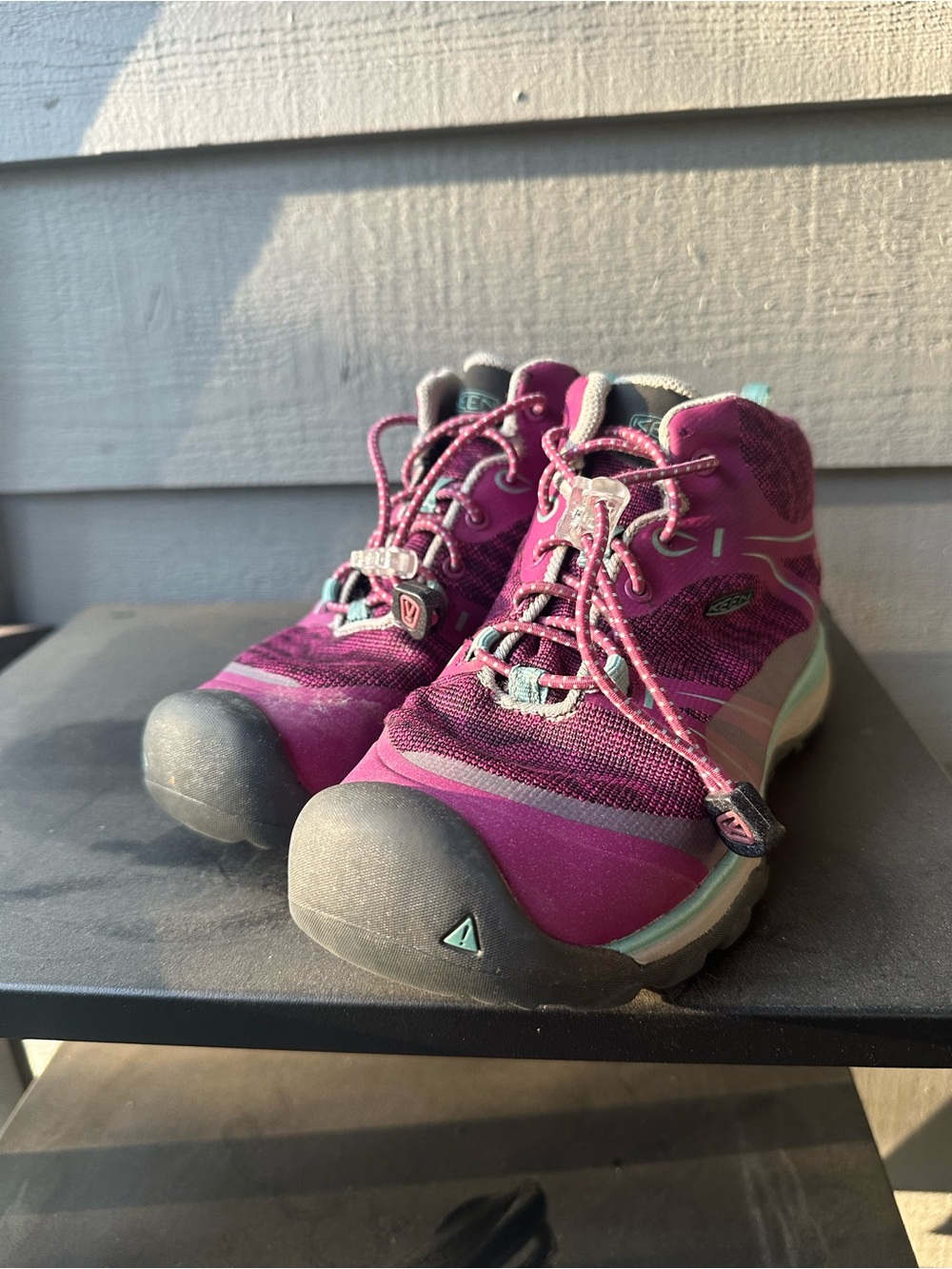 Keen Kids Magenta and Teal Hiking Boots